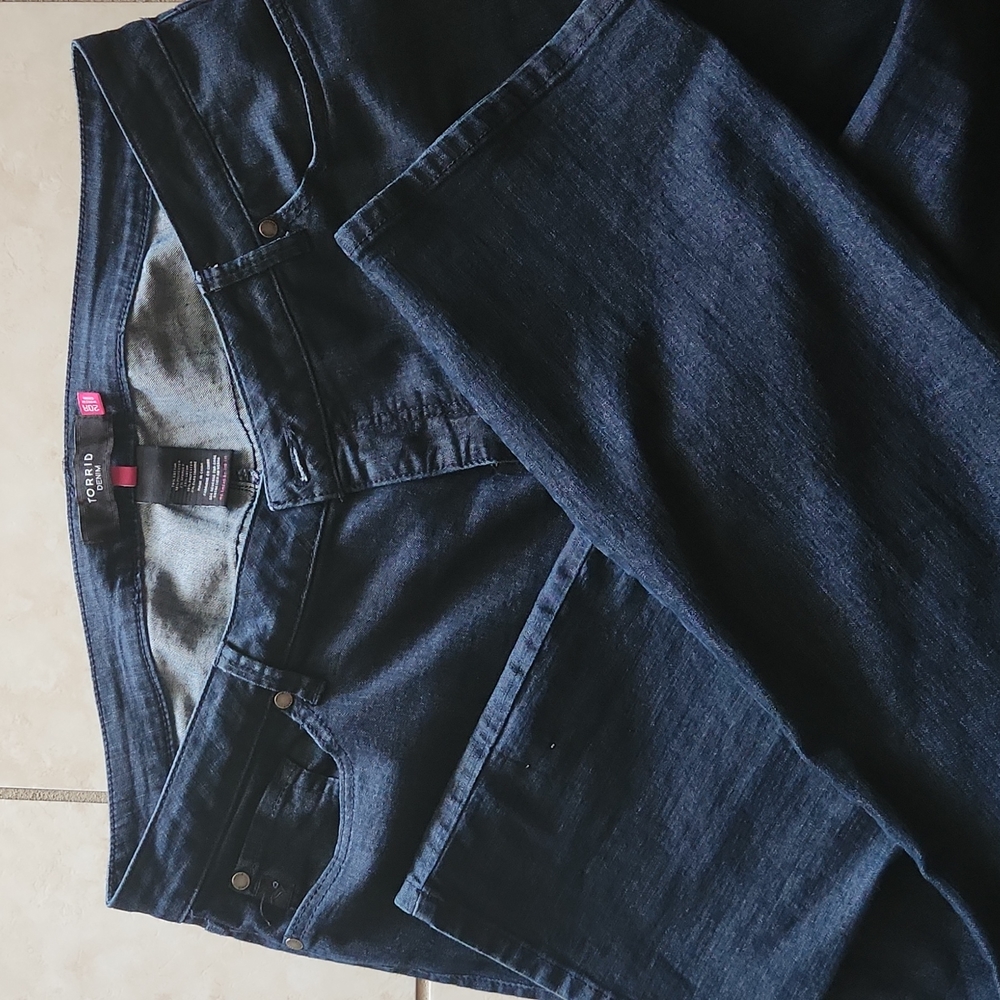 Torrid Trousers, 0317, women's, slim boot jeans, dark wash, casual, Sz 20R - Picture 5 of 15